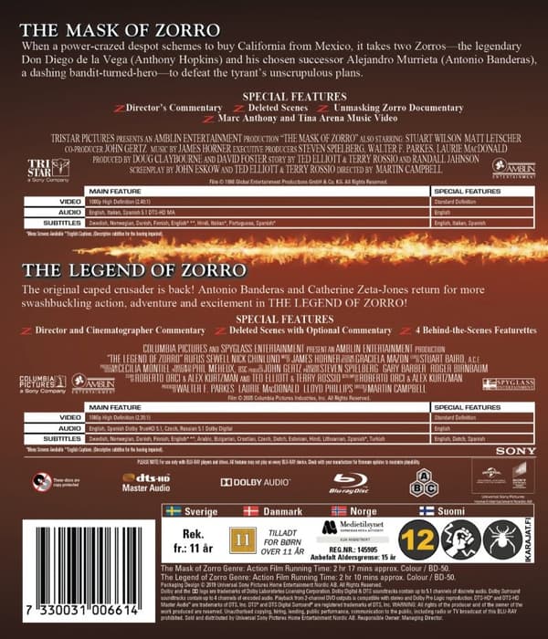 Zorro - Den Maskerte Hevner / Legend of Zorro (2 disc) (Blu-Ray)