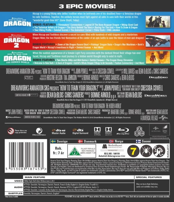 How To Train Your Dragon 1-3 Box (Blu-ray) (3 disc)