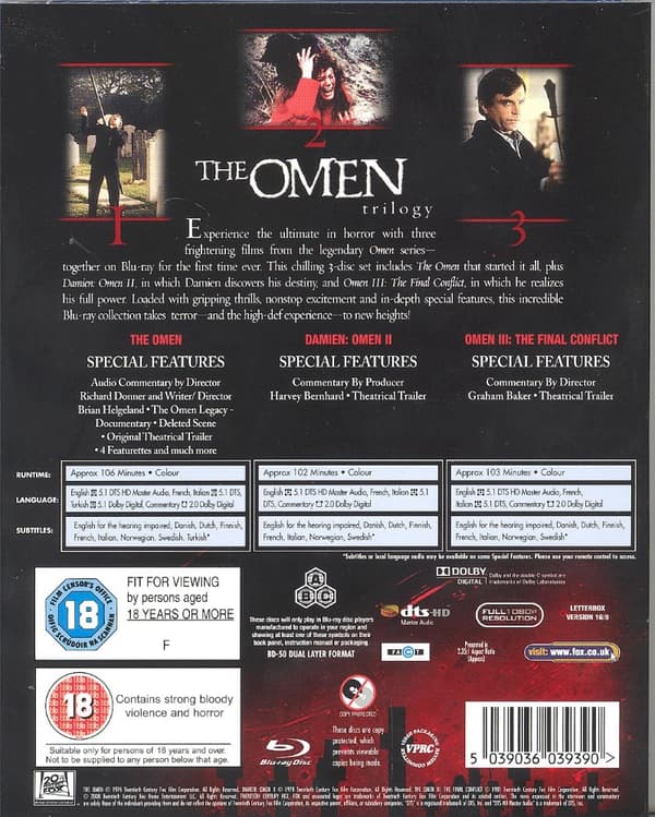 The Omen Trilogy (Blu-ray) (3 disc) (Import)