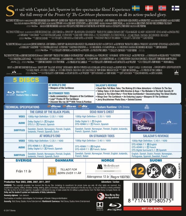 Pirates of the Caribbean 1-5 (Blu-ray) (5 disc)