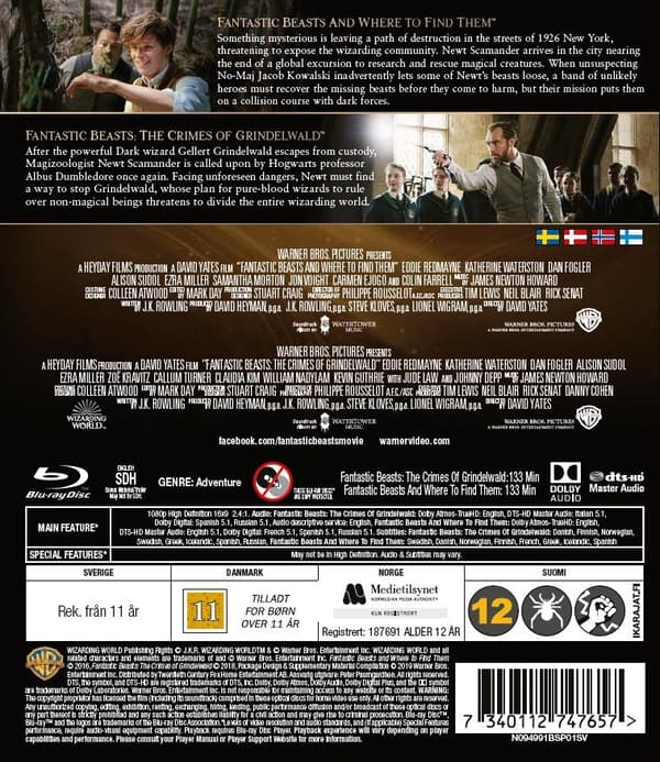Fantastic Beasts 1-2 (Blu-ray) (2 disc)