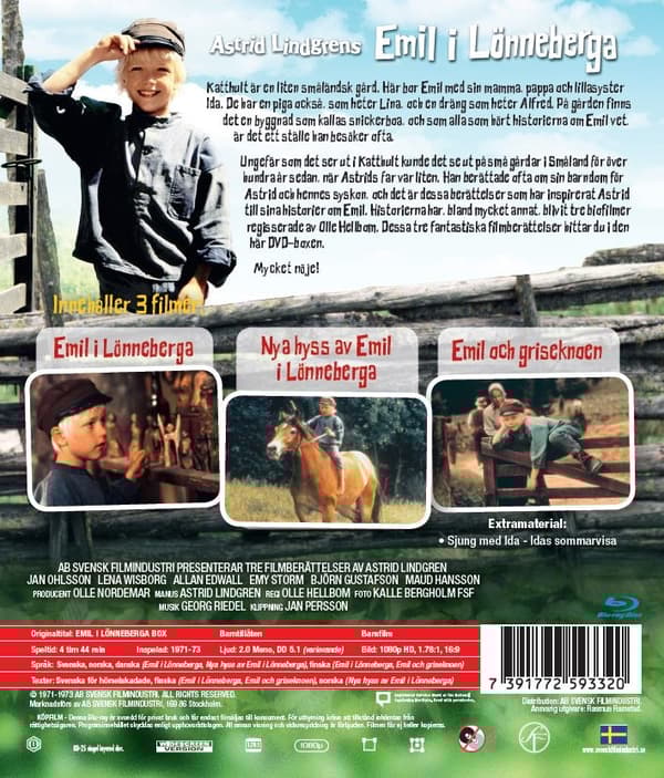 Astrid Lindgren: Emil I Lönneberga - Box (3 Disc) (Blu-Ray)