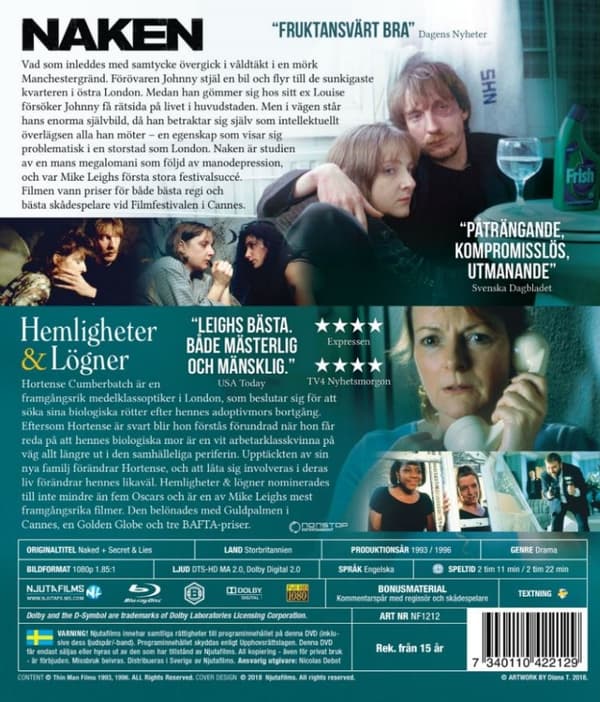 Naken + Hemligheter och lögner (Blu-ray)