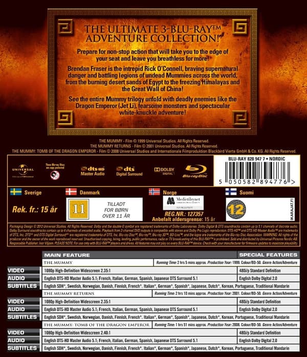 The Mummy Trilogy (Blu-ray) (3 disc)