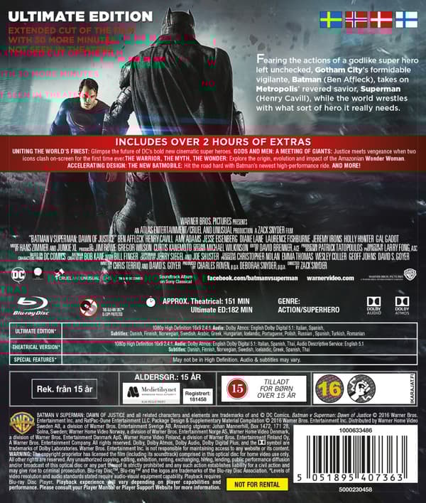 Batman V Superman: Dawn Of Justice - Ultimate Edition (Blu-ray) (2 disc)