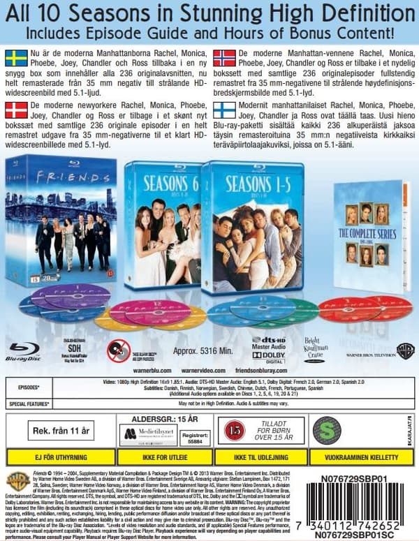 Vänner: Complete Box - Säsong 1-10 ( 20 disc) (Blu-ray)