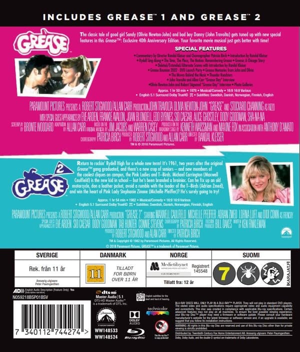 Grease 1-2 (Blu-ray) (2 disc)