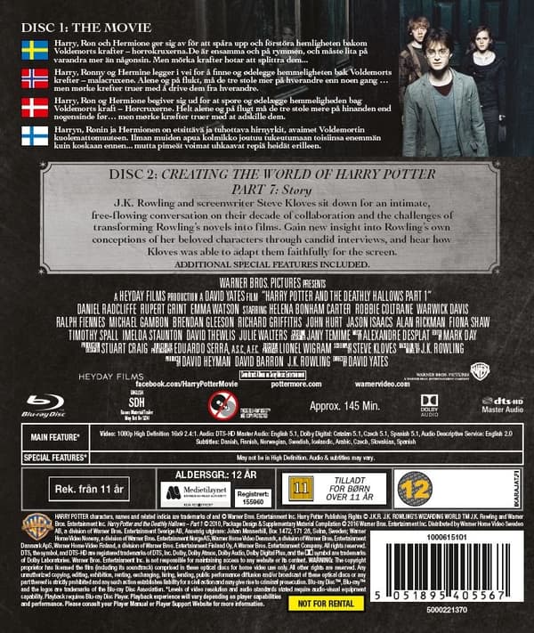 Harry Potter 7: Harry Potter och Dödsrelikerna - Del 1 (Blu-ray) (2 disc)