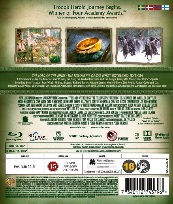 Lord of the Rings: Fellowship of the Ring (Blu-ray) (Extended Cut) (2 disc)