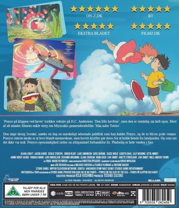 Ponyo På Klippen ved Havet (Blu-ray)