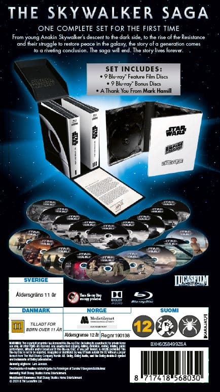 Star Wars: The Skywalker Saga Box Set (18 disc) (Blu-ray)