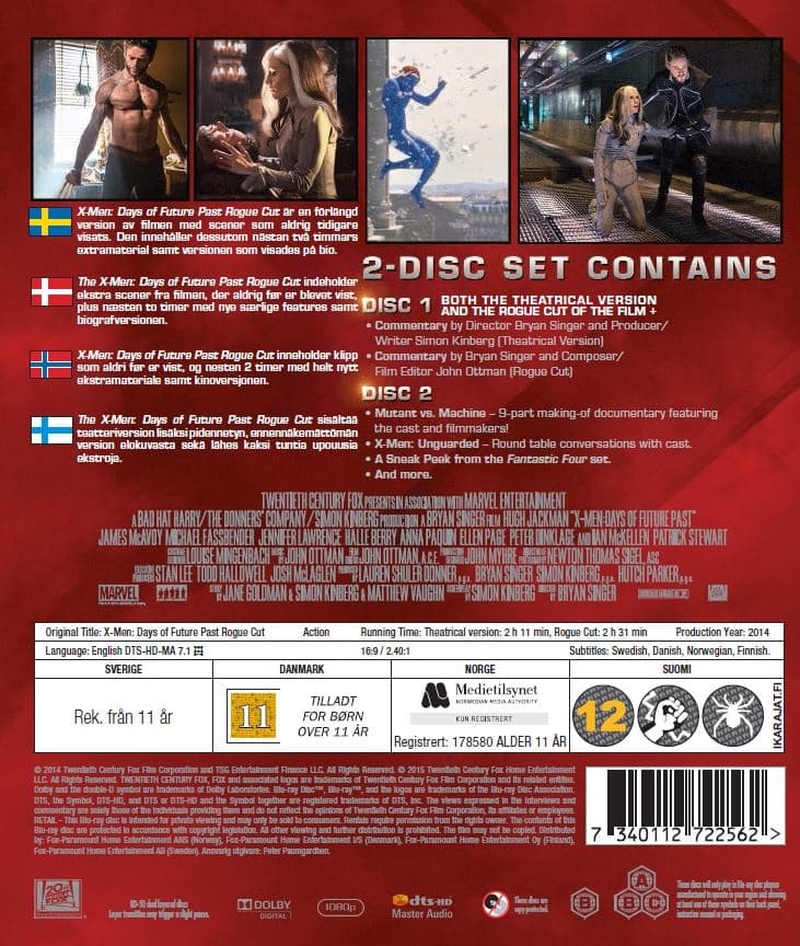 X Men Days Of Future Past Rogue Cut Blu Ray 2 Disc Cdon X Men Days Of Future Past Rogue Cut Blu Ray 2 Disc Cdon