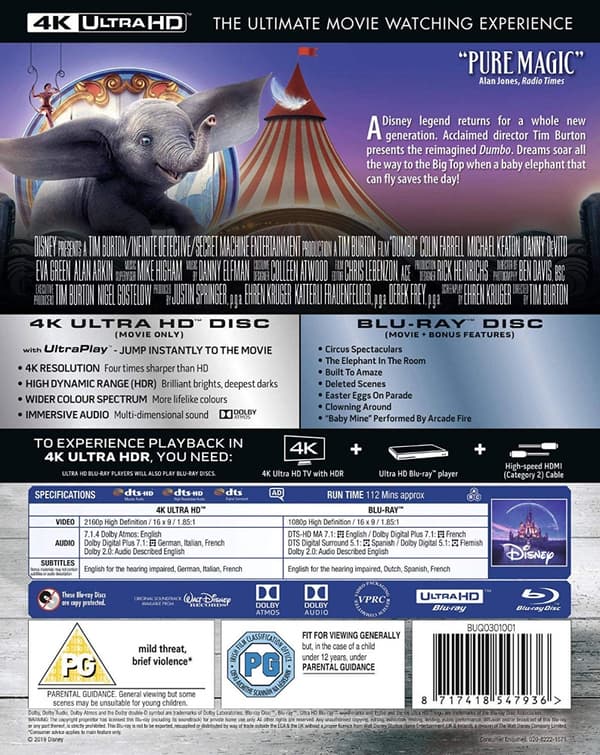 Dumbo (4K Ultra HD + Blu-ray) (2 disc) (Import)