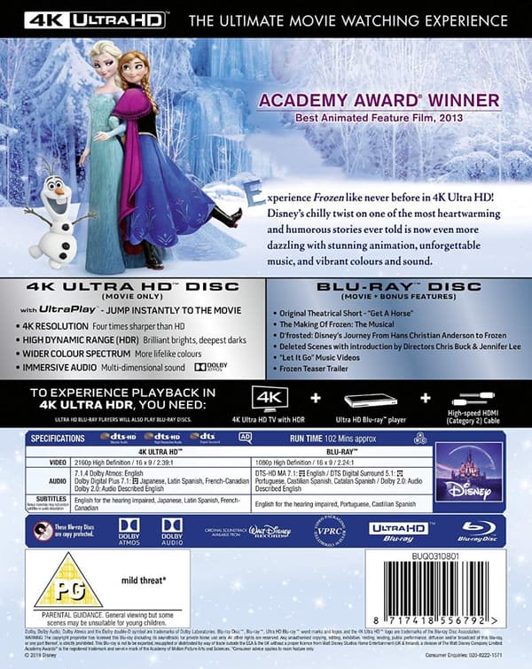 Frozen (4K Ultra HD + Blu-ray) (2 disc) (Import)