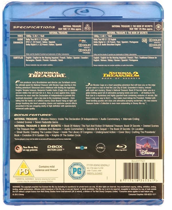 National Treasure 1 & 2 (2 disc)(Blu-ray)(Import)