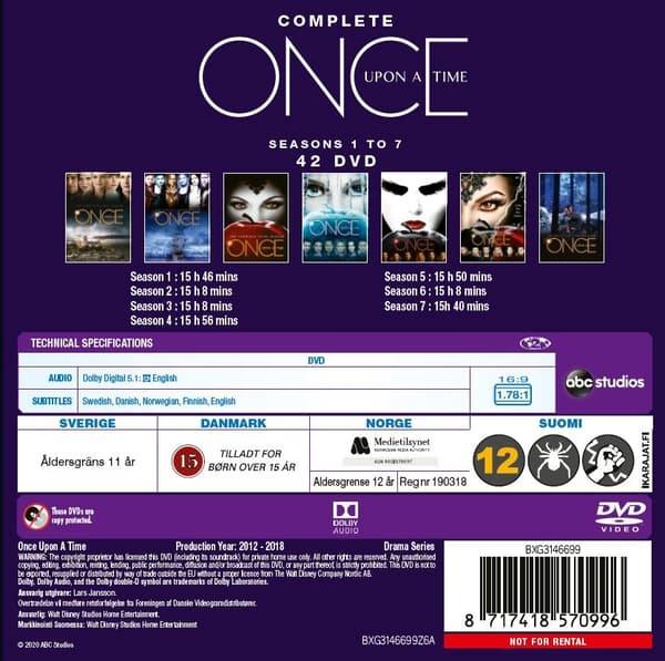 Once upon a time - Season 1-7 (42 disc) (Nordic)