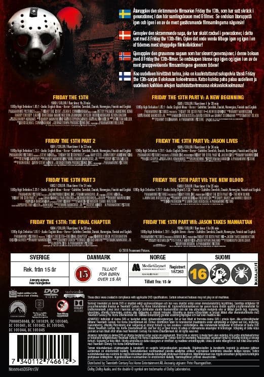 Friday The 13th - 8 Movie Collection