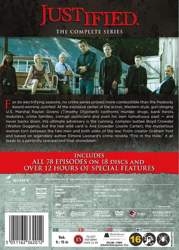 Justified: Complete Box - Season 1-6  (18 disc) (Nordic)