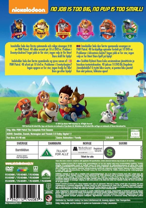 Paw Patrol - Hela Den Första Säsongen (10 disc)