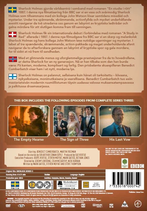 Sherlock - Sesong 3 (2 disc)