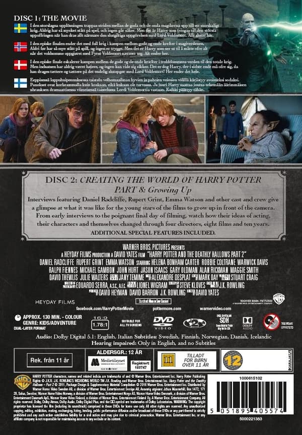 Harry Potter 7: Harry Potter och Dödsrelikerna - Del 2 (2 disc)