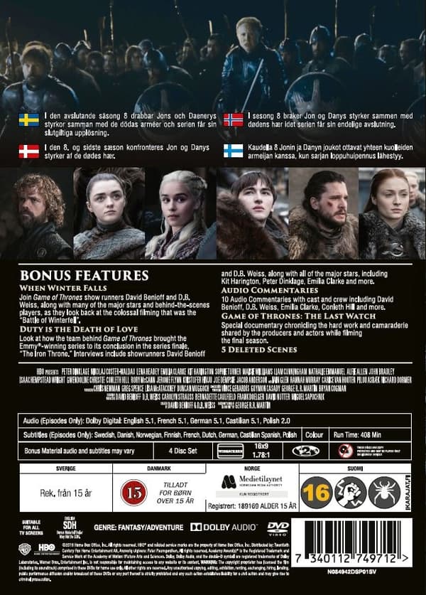 Game of Thrones - Kausi 8 (4 disc)