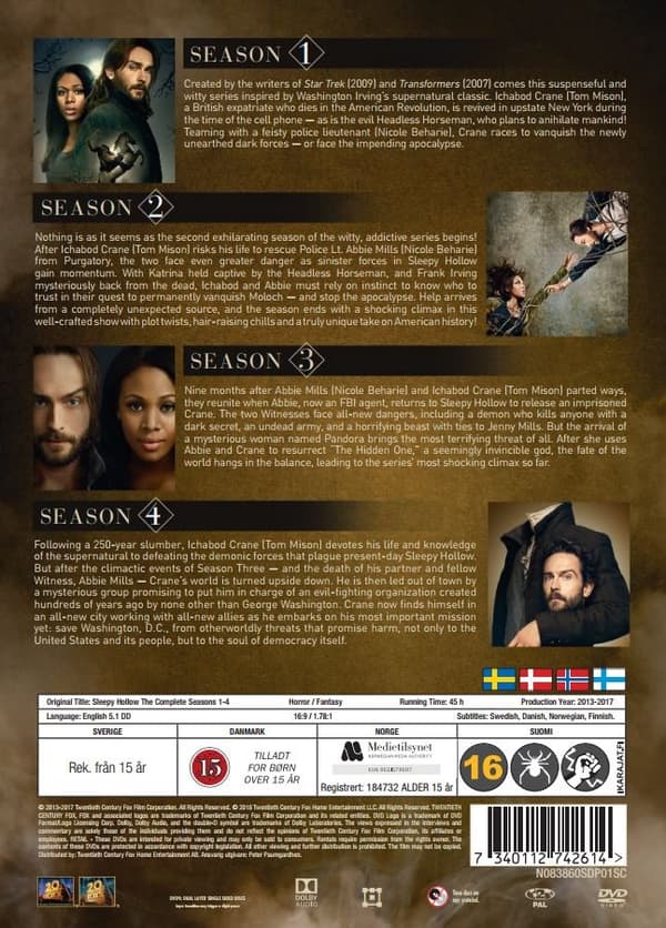 Sleepy Hollow - Säsong 1-4 (17 disc)