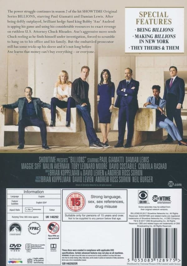 Billions - Season 2 (4 disc) (Import)