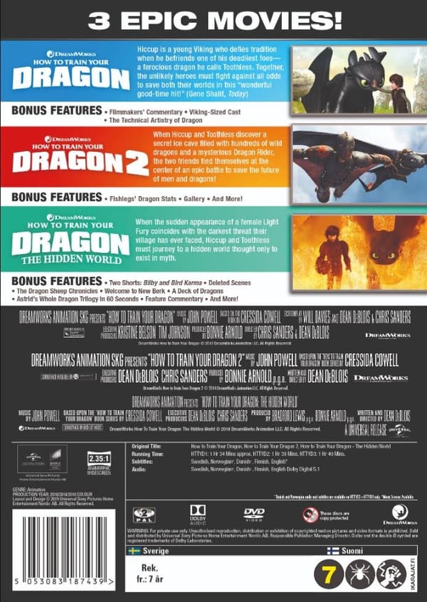 How To Train Your Dragon 1-3 Box (3 disc)