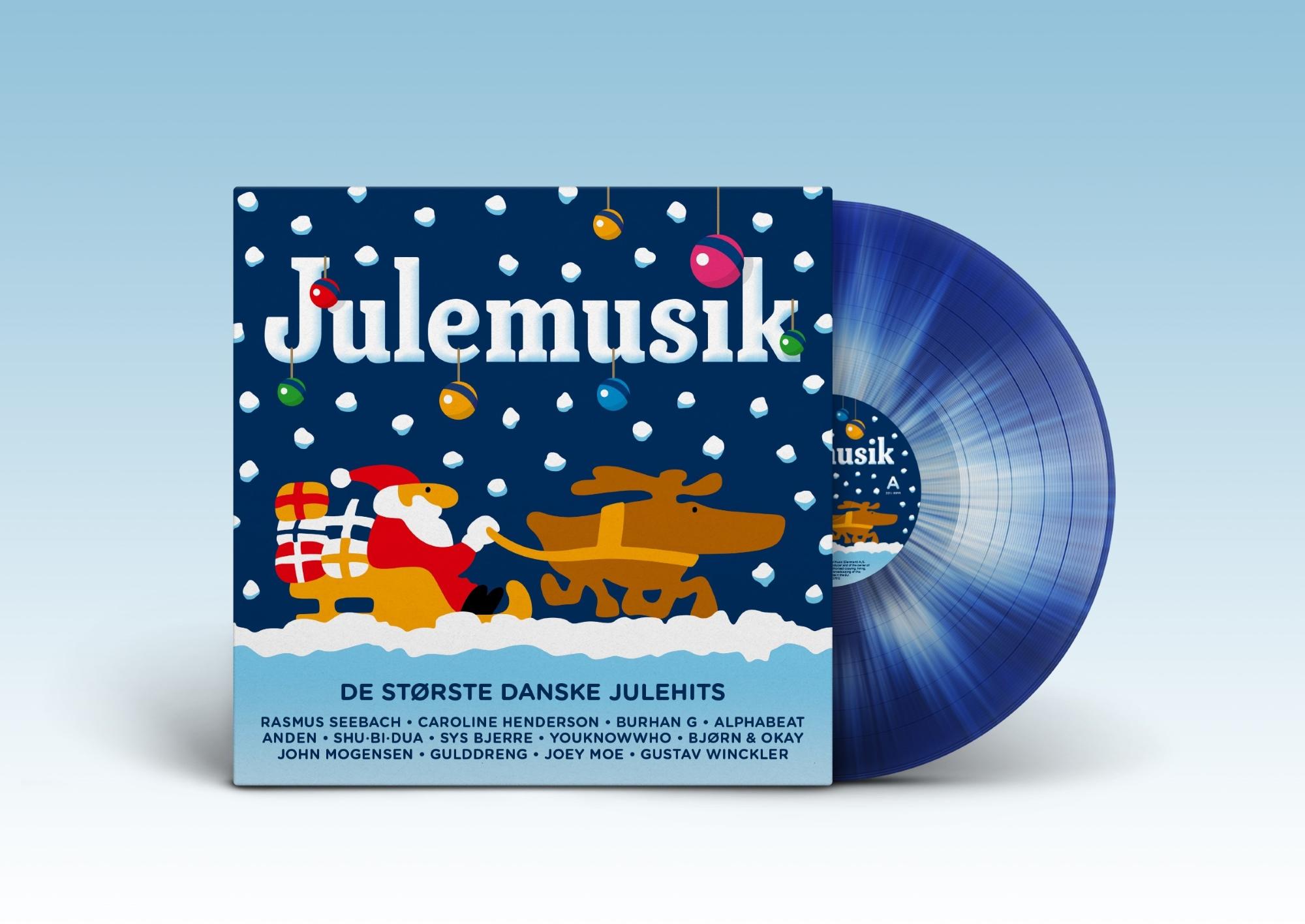 Julemusik 2019 (Blå-hvid splatter Vinyl)