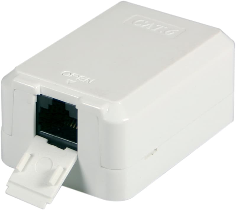 DELTACO stikkontakt Cat6, udenpåliggende UTP, 1xRJ45