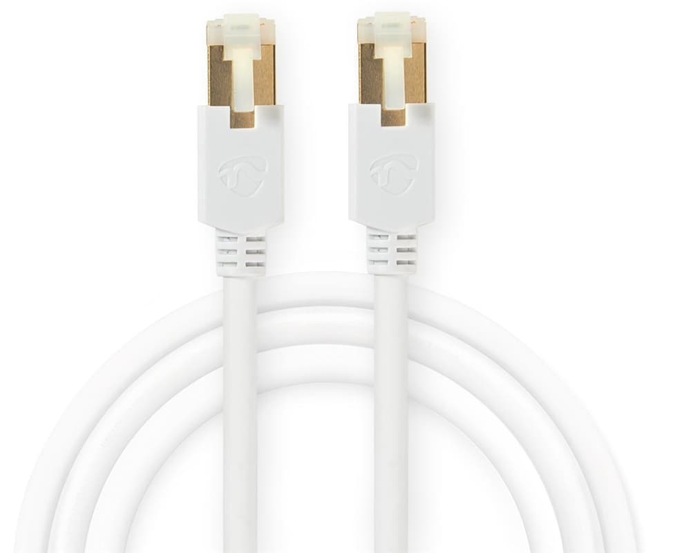 CAT6 S/FTP-nätverkskabel | RJ45 (8P8C) hane – RJ45 (8P8C) hane | 20 m | Vit