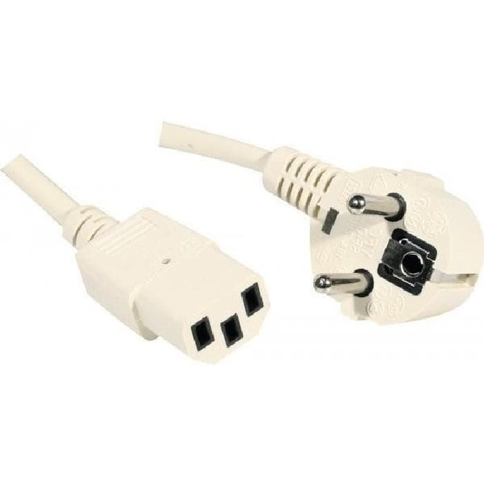EXC AC Power Cord / Nätkabel / Apparatsladd 1.8m White - Vinklad