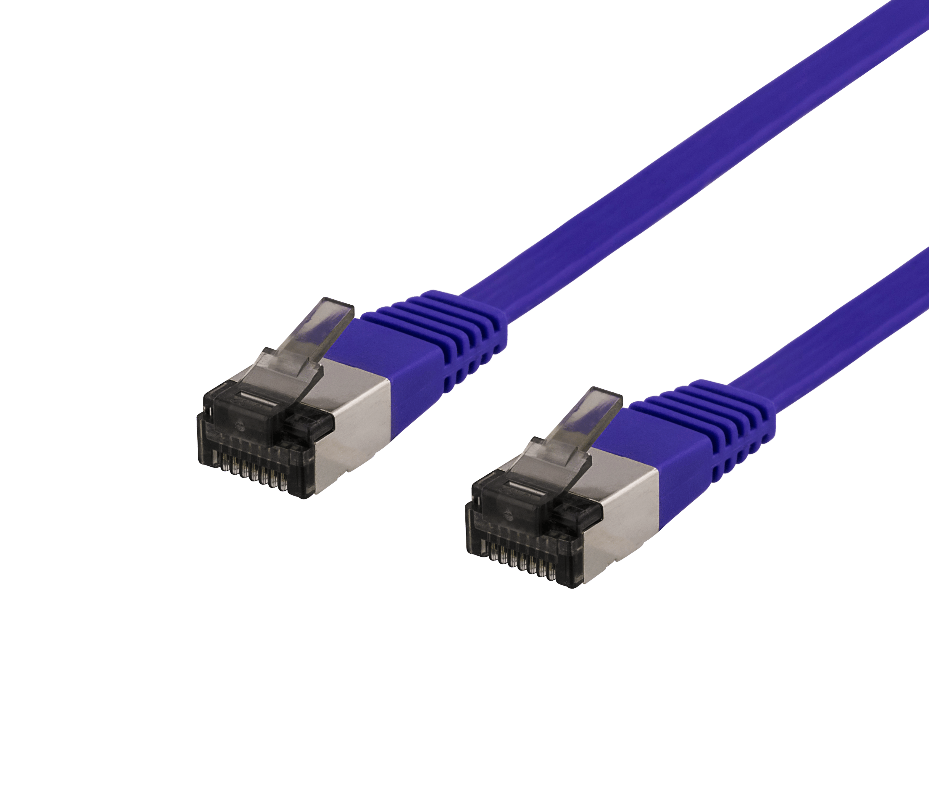 DELTACO U/FTP Cat6a patch cable, flat, 5m, 1,9mm thick, purple