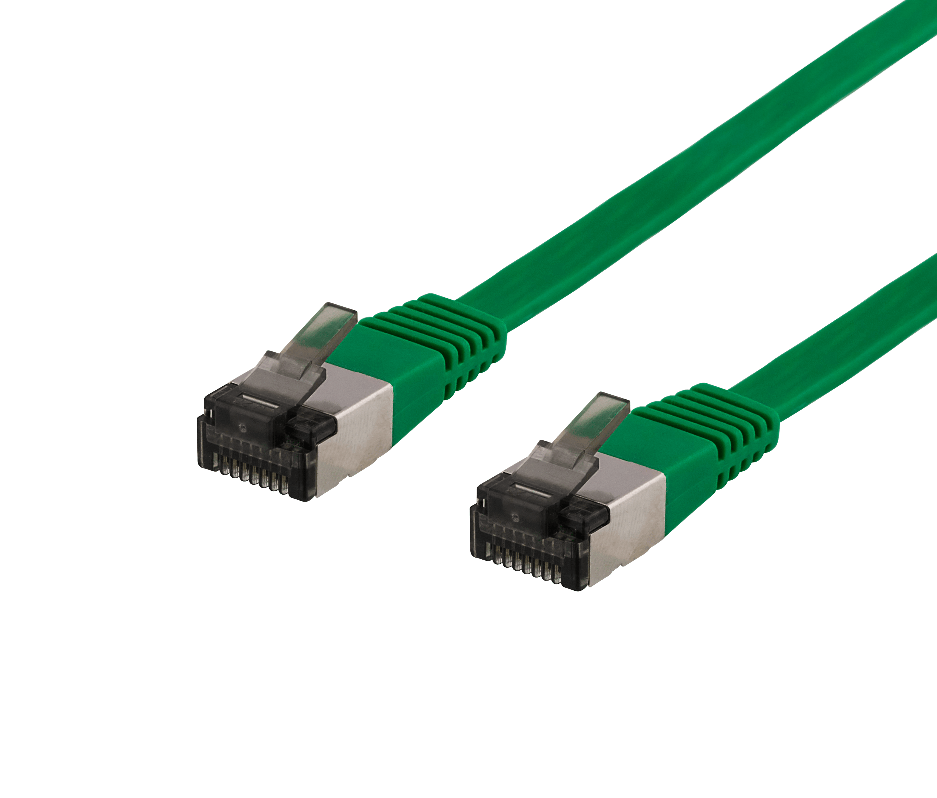 DELTACO U/FTP Cat6a patch cable, flat, 5m, 1,9mm thick, green