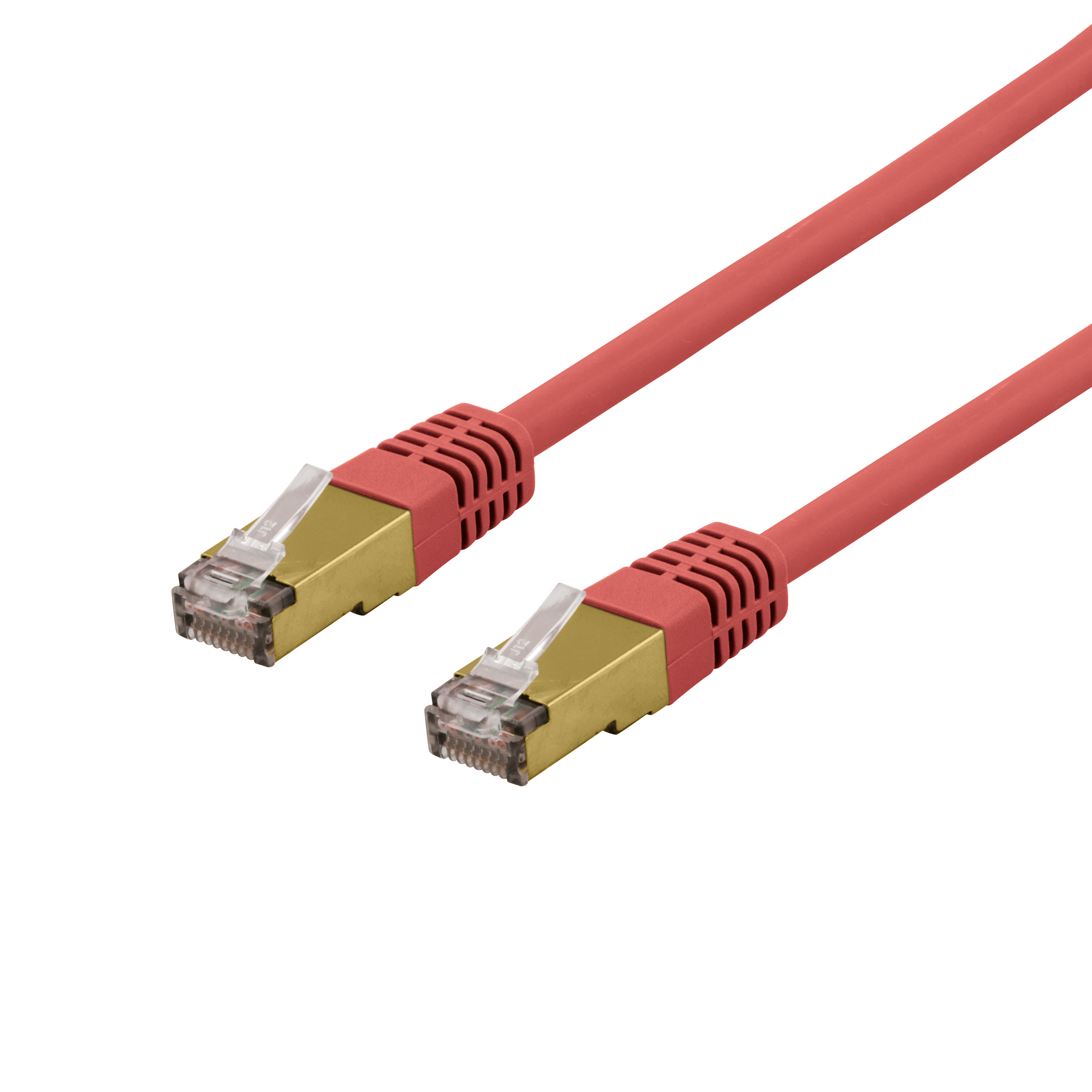 DELTACO S/FTP Cat6a patch cable, delta cert, LSZH, 10m, red