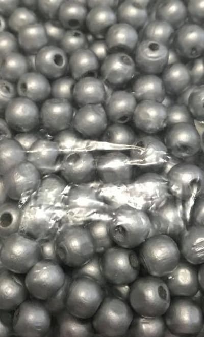 9-10 mm träpärlor silverfärg 90 st