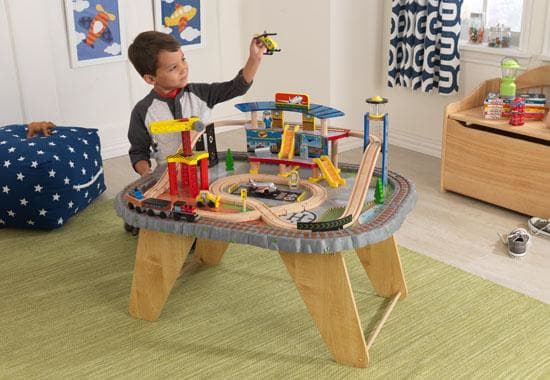 KidKraft Transportation Station Train Set & Table, Multifärg, MDF, Plast, Trä, 3 År, 790 mm, 610 mm, 380 mm