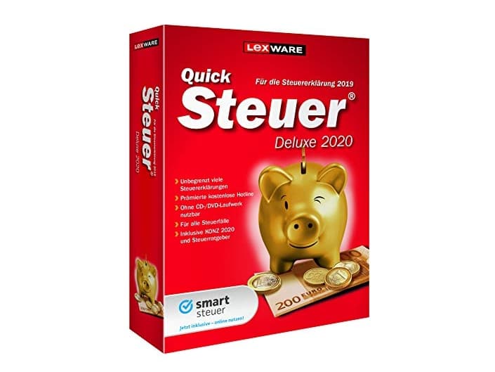 Lexware QuickSteuer Deluxe 2020, 2048 MB, 2 GHz, Windows 8.1 / Windows 10, Tysk
