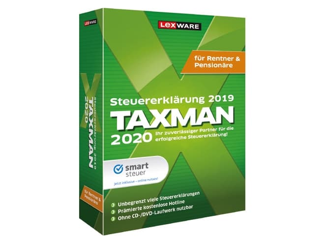 Lexware TAXMAN 2020 Rentner & Pensionäre, 1 licens/-er, Låda, Tyska