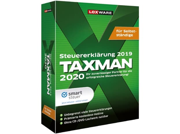 Lexware TAXMAN 2020 für Selbstständige, 1 lisenser, Boks, Tysk