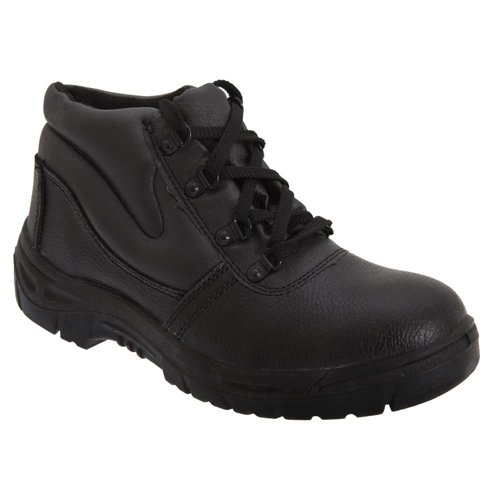 Grafters Mens Grain Leather Padded Ankle Safety Toe Cap & Steel Midsole Boots