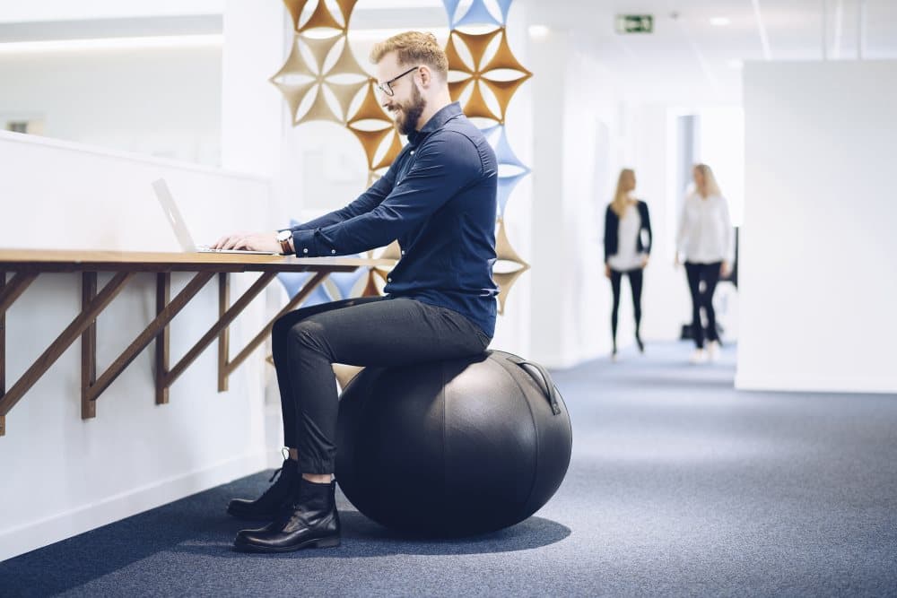 JobOut Balansboll Design, PU, Svart