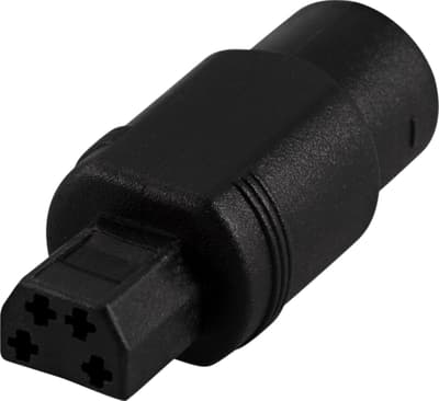 Strømstik til strømadapter, 6,42/9,1mm, sort