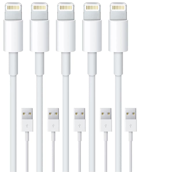 5-pack - Lightningkablar iPhone 13/12/11/ Xs/Max/X/8/7/6/5SE