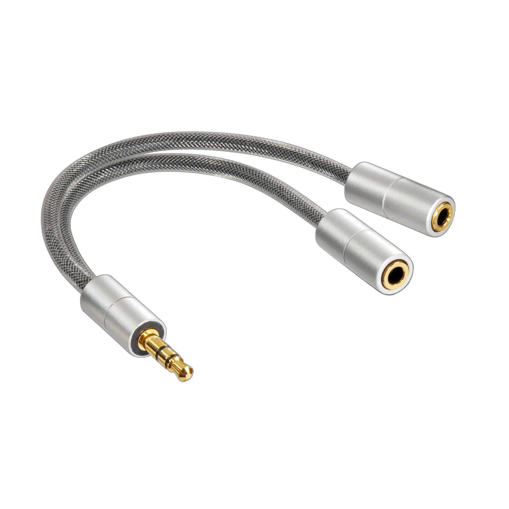 HAMA Aluline Kabel 3,5mm-2x3,5mm 0,15m
