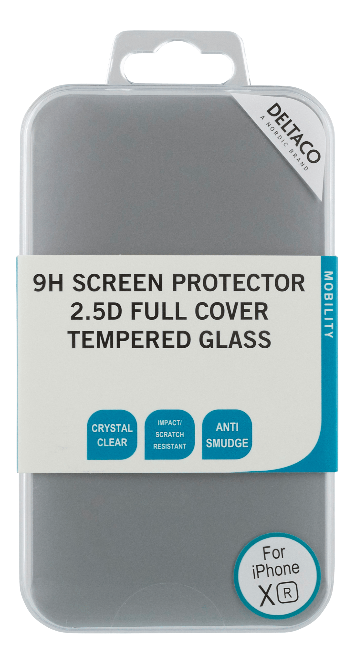 DELTACO transparent screen protector, 2.5D tempered glass, for iPhone