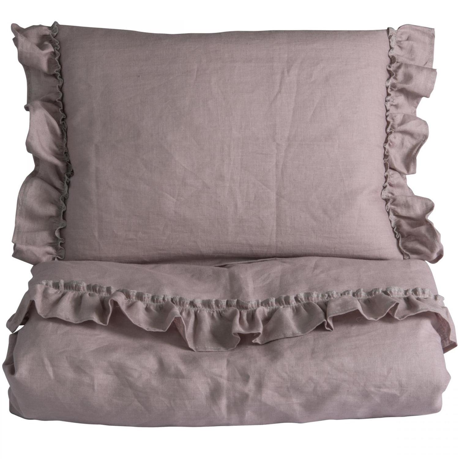 NG Baby, Påslakan Spjälsäng Volang, Dusty Pink