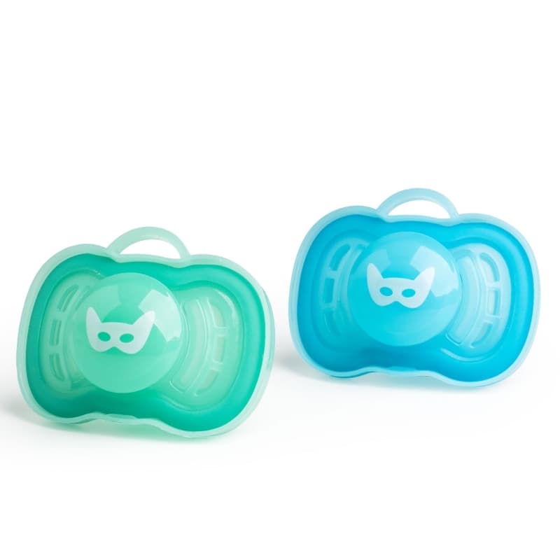 Herobility, HeroPacifier, Blå & Turkos, 2 Pack