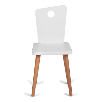 Troll, Stol, Hvid/Teak